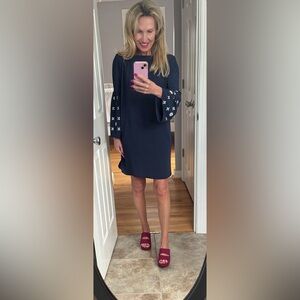 Michael Kors Navy Dress with White Accents